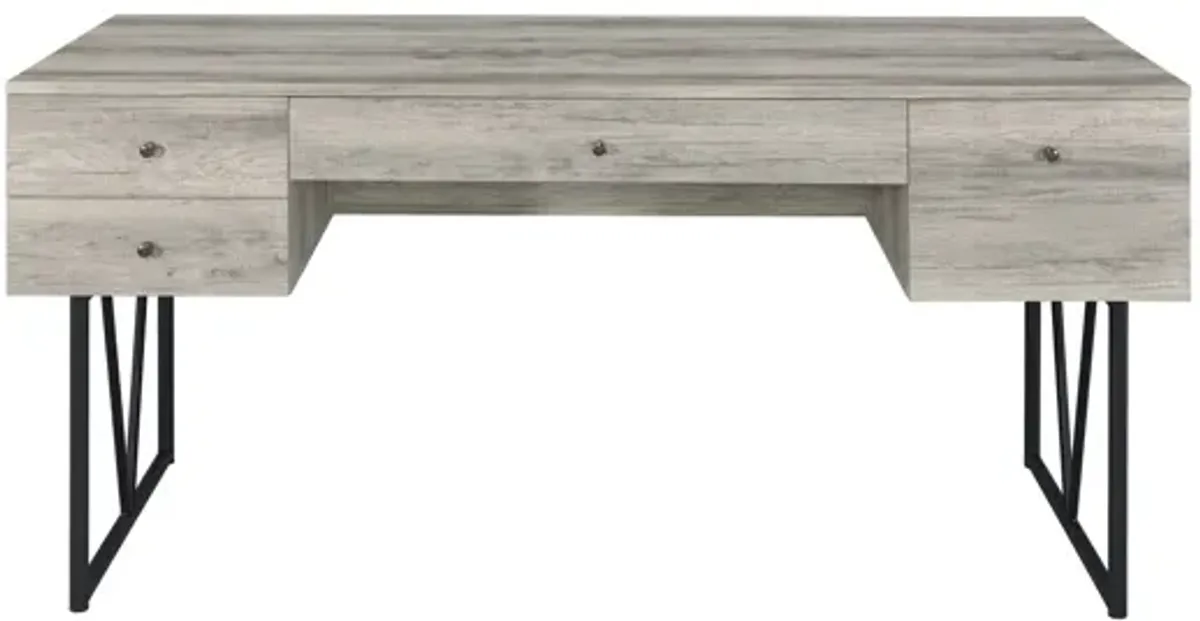 Analiese 63" 4-drawer Writing Desk - Grey Driftwood