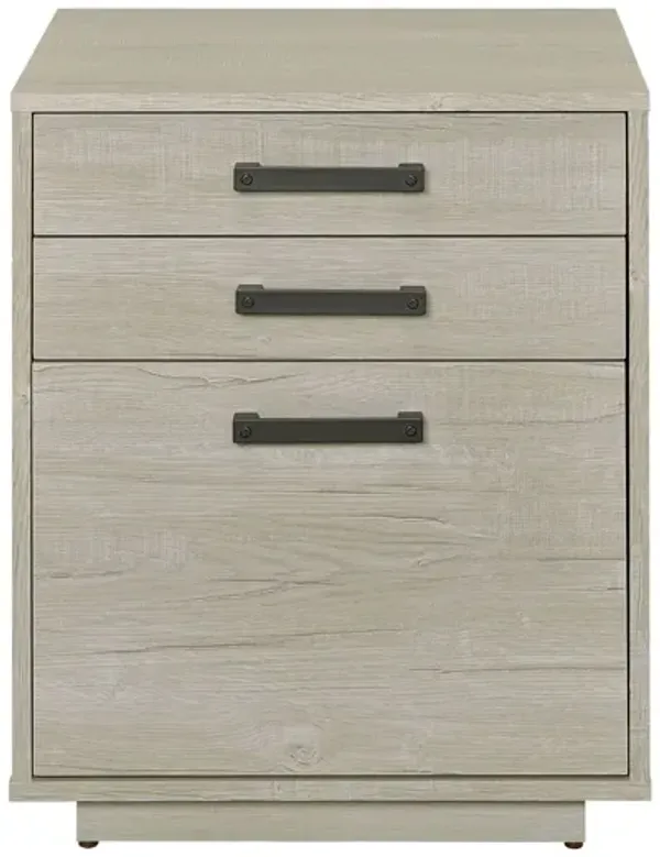 Loomis 3-drawer Home Office File Cabinet - Whitewashed Grey