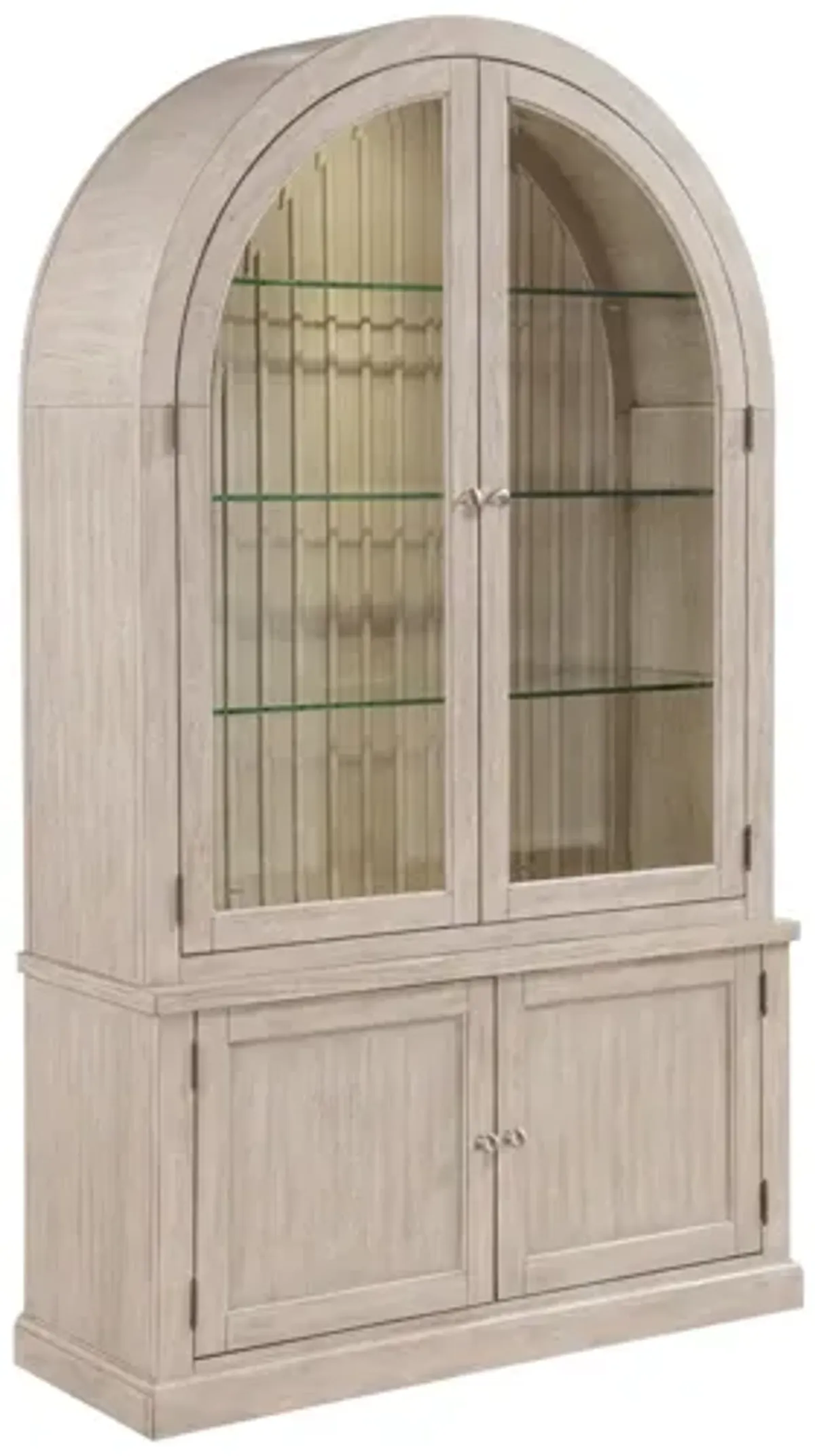 Lofton Light Gray Lighted Curio Display Cabinet