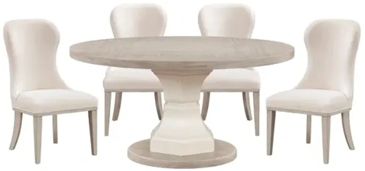 Lofton Two-Tone 5-Piece Dining Set with Round Dining Table