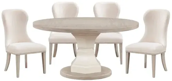 Lofton Two-Tone 5-Piece Dining Set with Round Dining Table