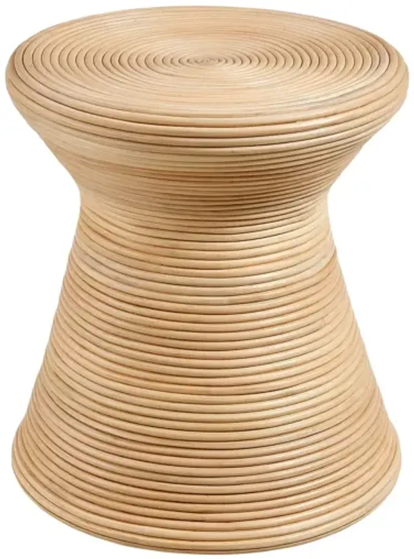 Tavi Hourglass Natural Rattan Round Side Table by Modway