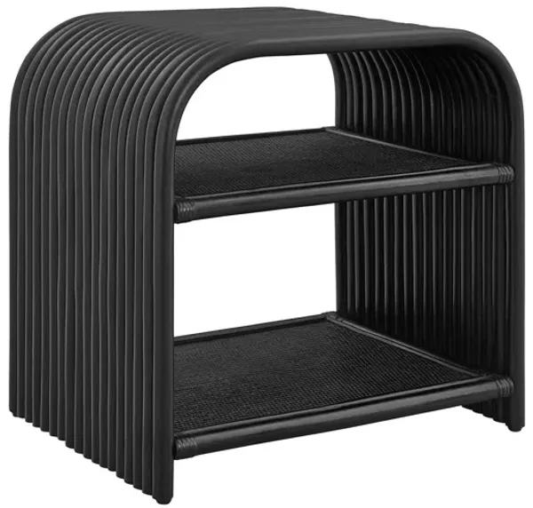 Eve Curved Natural Rattan Side Table by Modway