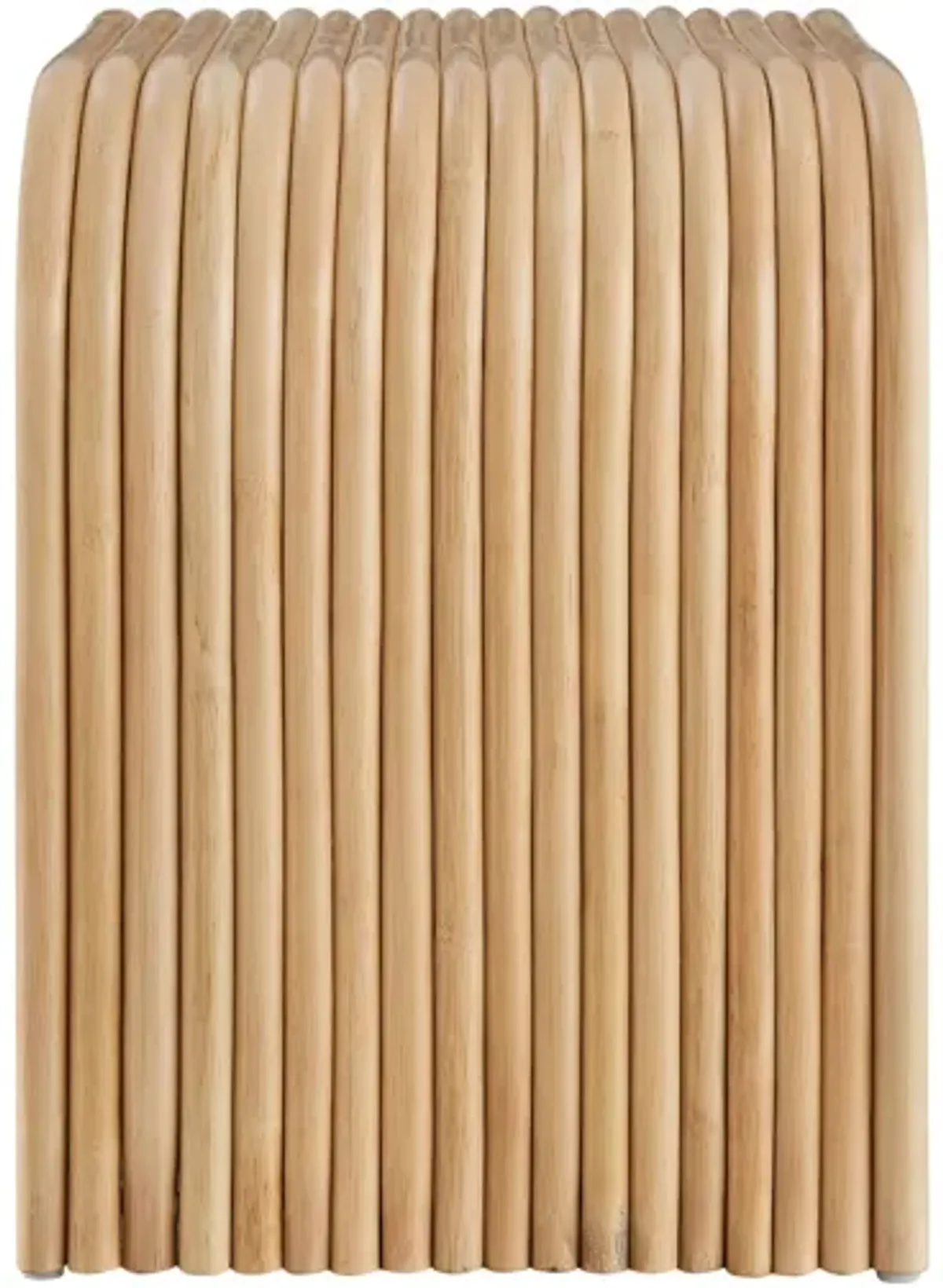 Eve Curved Natural Rattan Side Table by Modway