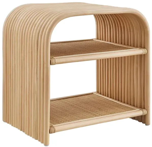 Eve Curved Natural Rattan Side Table by Modway