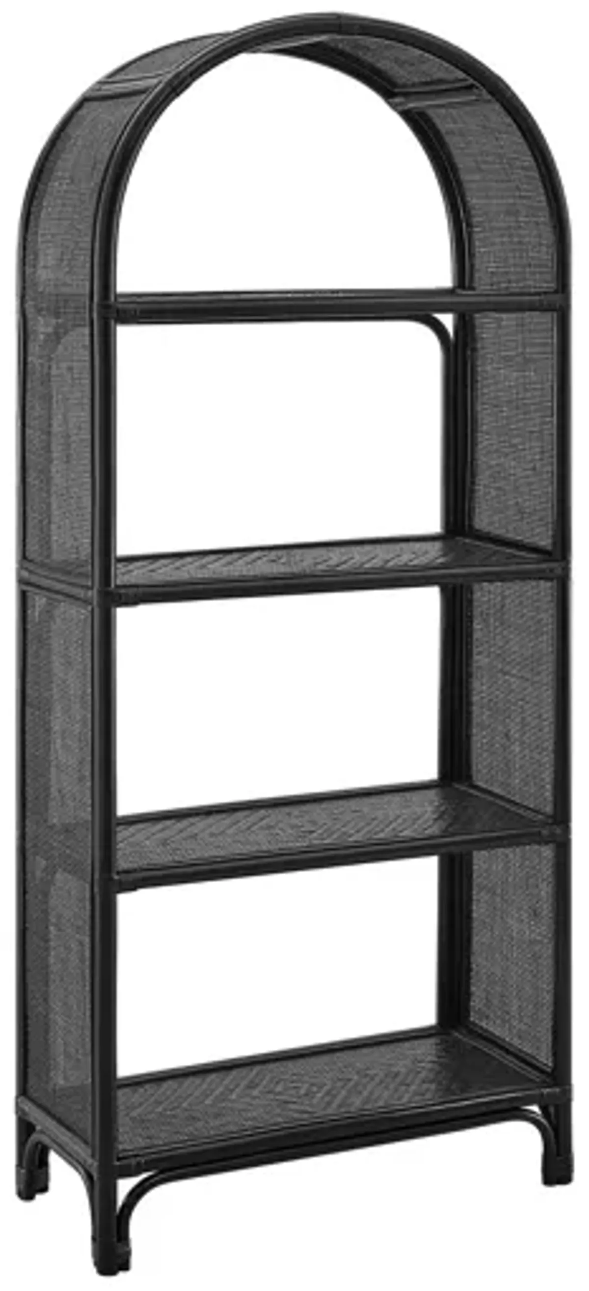 Celeste 67" Tall Arched Natural Rattan Bookshelf by Modway