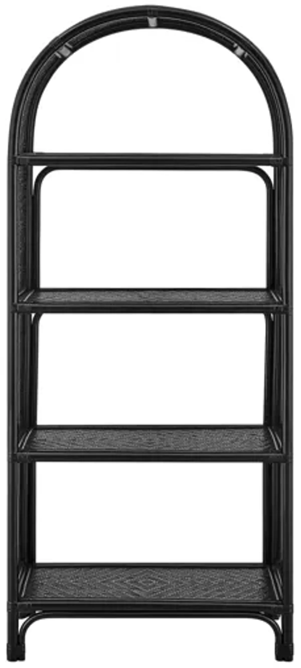 Celeste 67" Tall Arched Natural Rattan Bookshelf by Modway