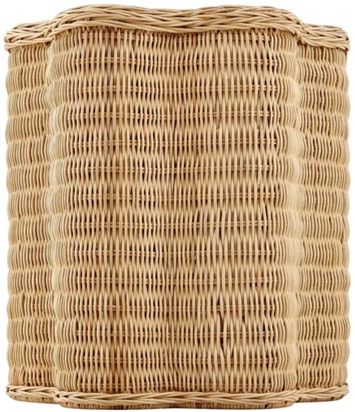 Erika Scalloped Natural Rattan Side Table by Modway