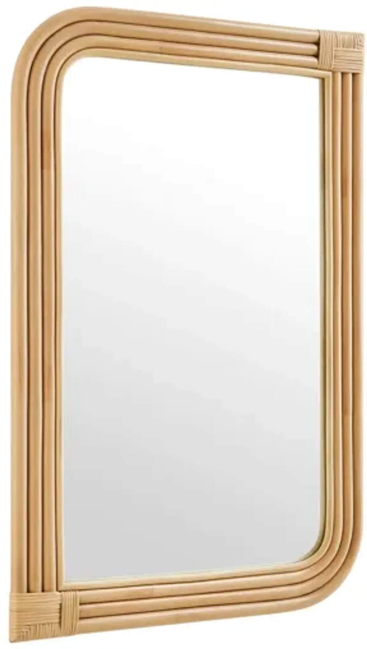 Corsica Curved Rectangle Rattan Wall Mirror by Modway