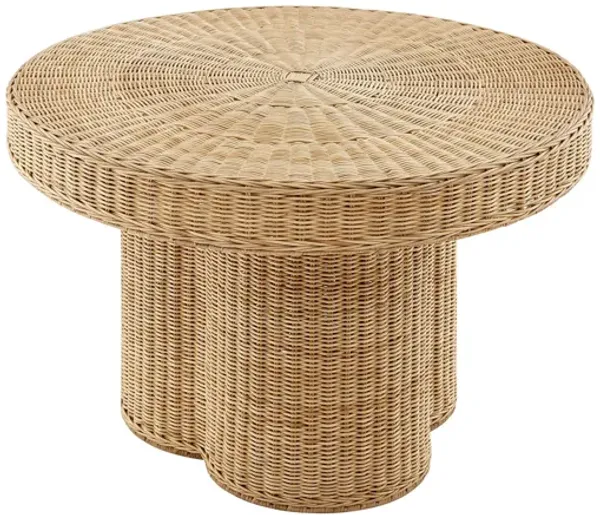 Ainsley 32" Round Natural Rattan Coffee Table by Modway
