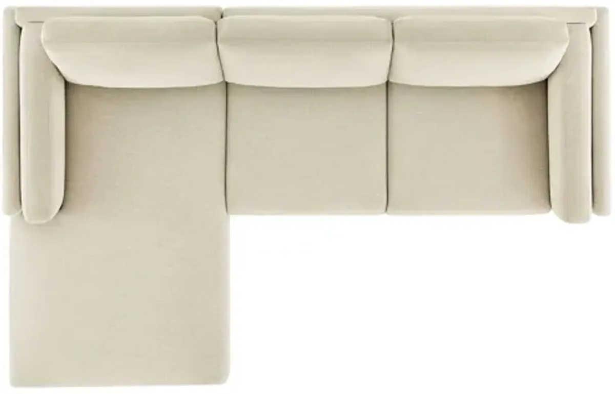 Roscoe Left-Facing Ivory Sectional Sofa with Chaise by Modway