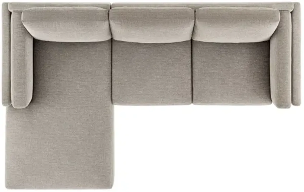 Roscoe Left-Facing Pewter Sectional Sofa with Chaise by Modway