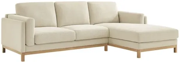 Roscoe Right-Facing Ivory Sectional Sofa with Chaise by Modway