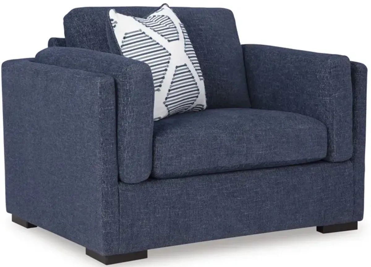 Evansley Navy Chair and Ottoman
