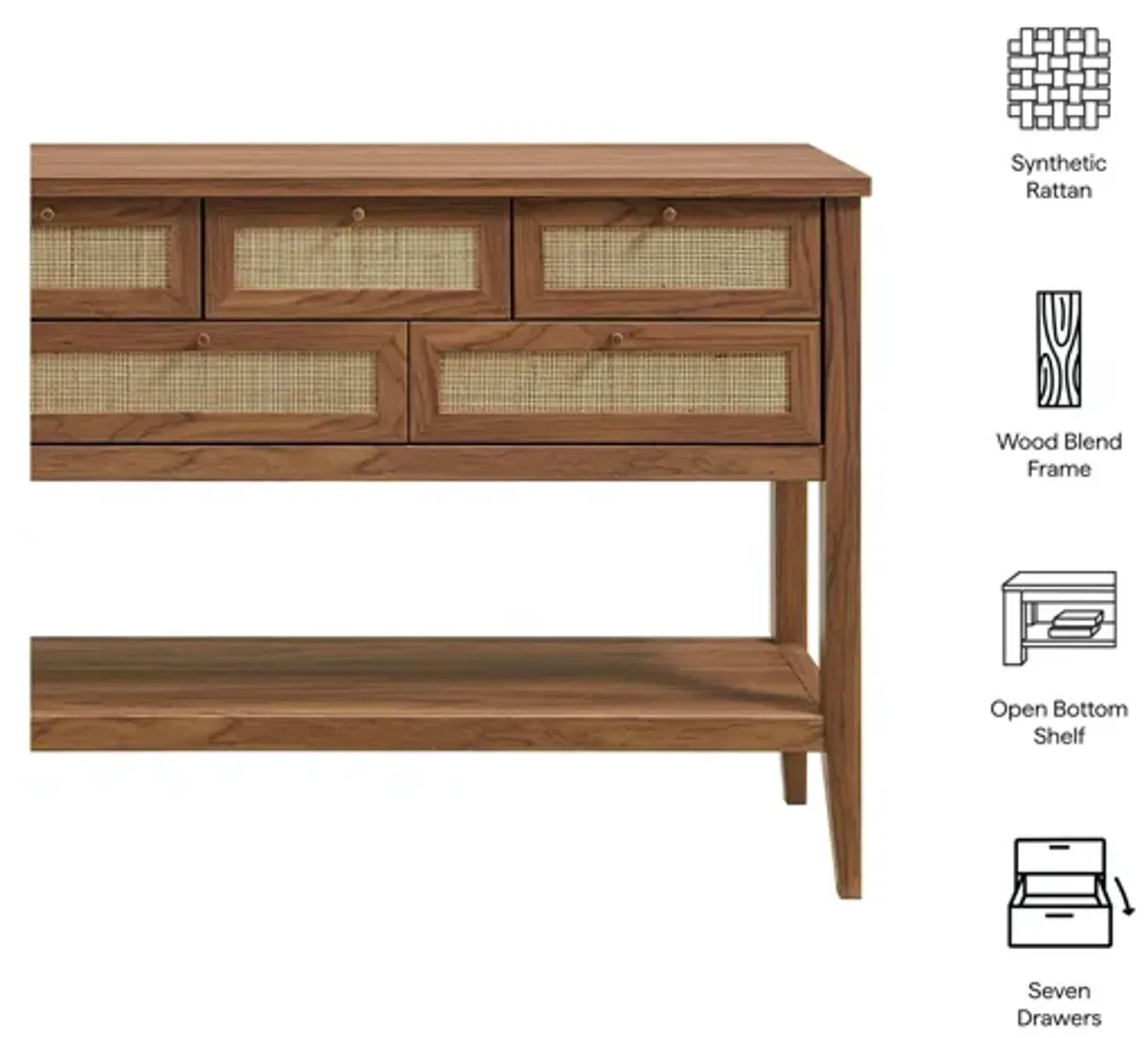 Soma 62 Inch Rattan Console Table by Modway