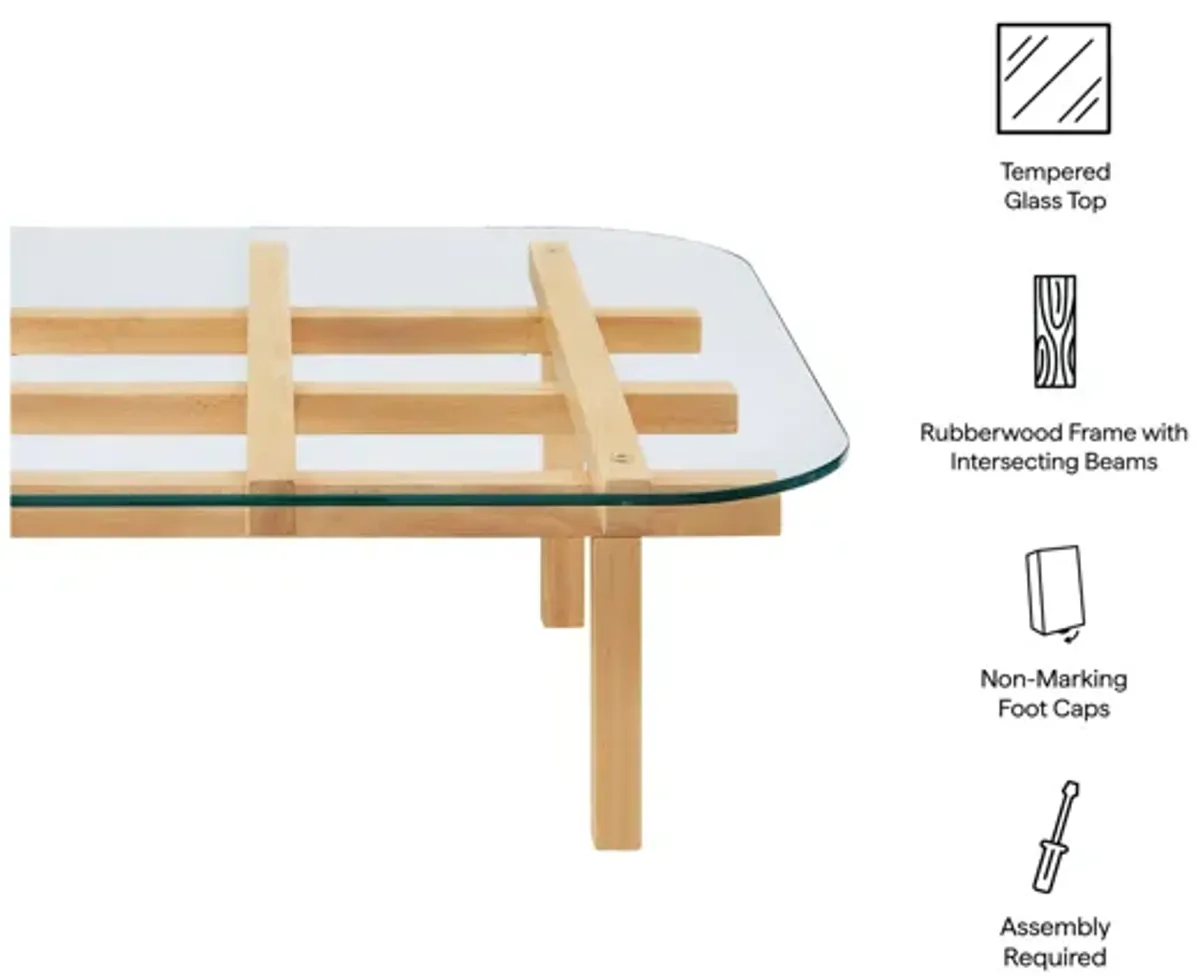 Isby 35 Inch Tempered Glass Coffee Table by Modway