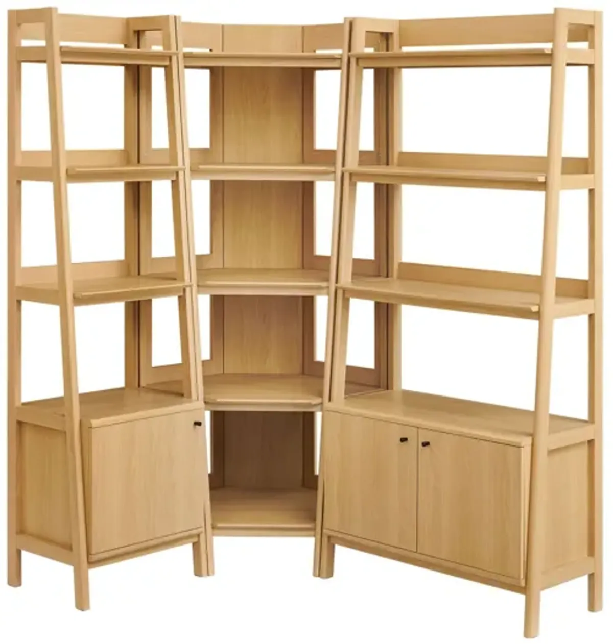 Bixby 3 Piece Corner Bookshelf Set With Wide and Narrow Bookshelves by Modway
