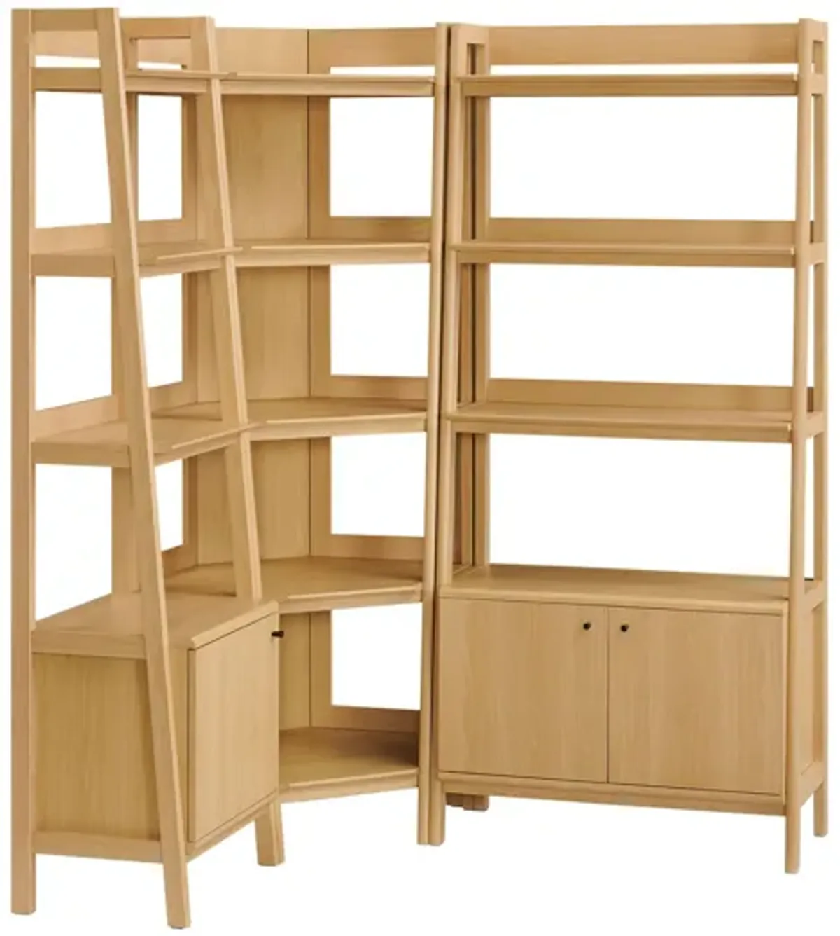 Bixby 3 Piece Corner Bookshelf Set With Wide and Narrow Bookshelves by Modway