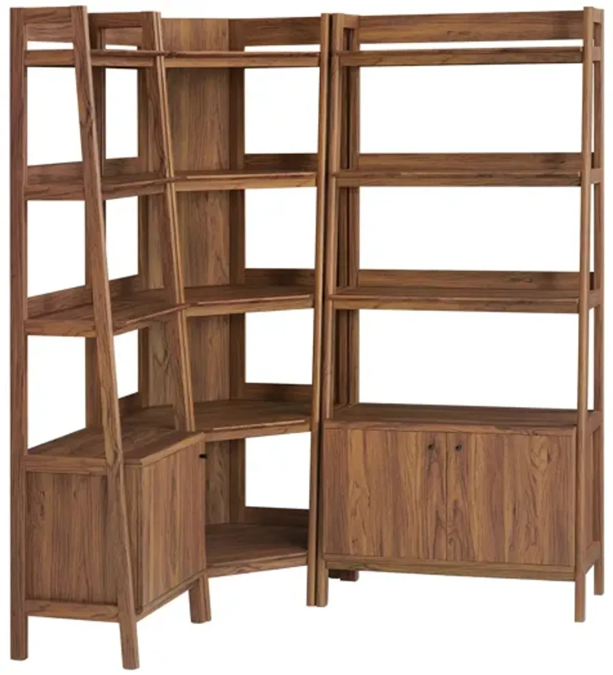 Bixby 3 Piece Corner Bookshelf Set With Wide and Narrow Bookshelves by Modway