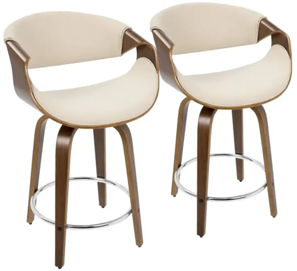 Curvini 24" Fixed-Height Counter Stool By LumiSource - Set of 2