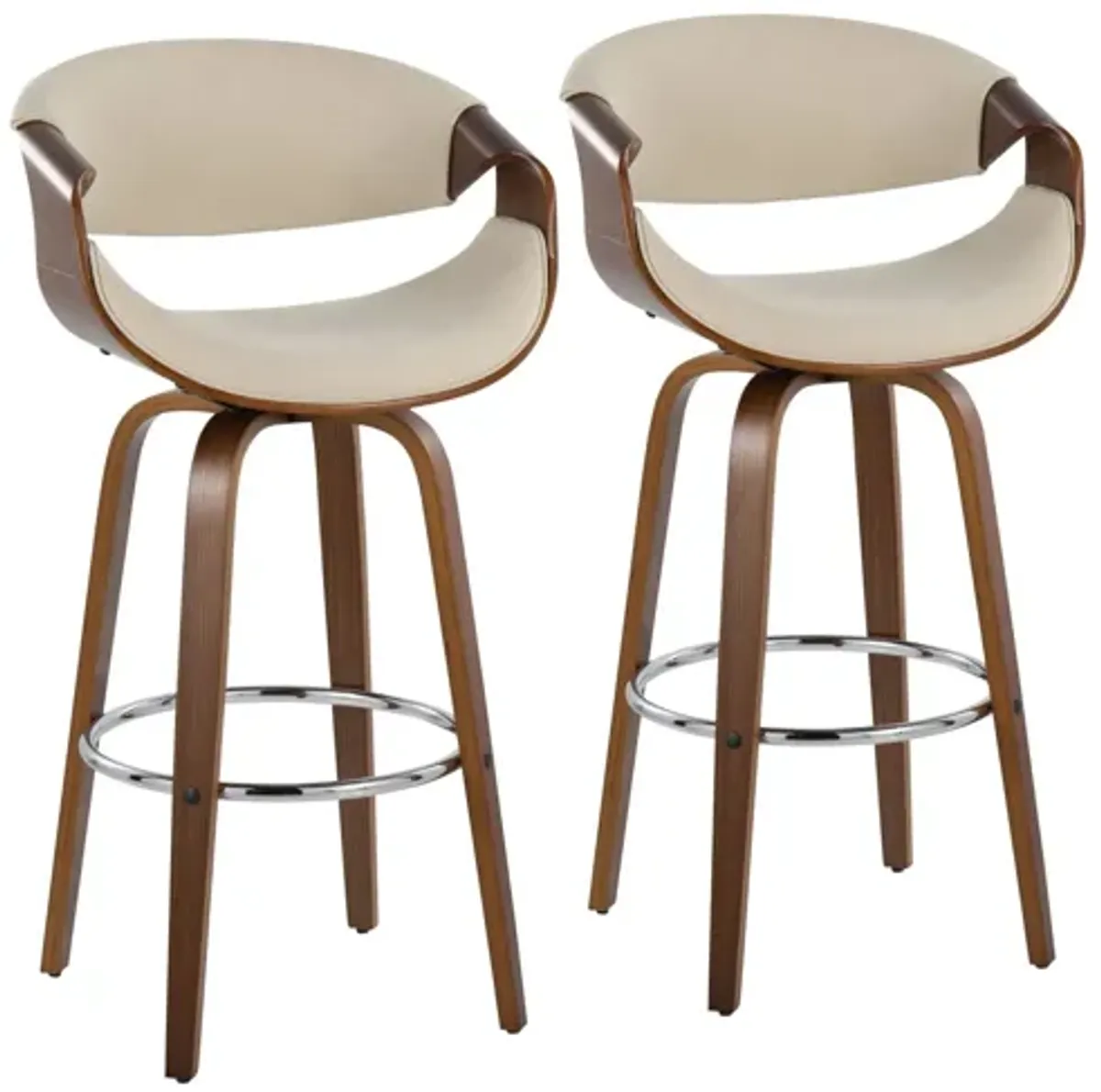 Curvini 30" Fixed Height Barstool By LumiSource - Set of 2