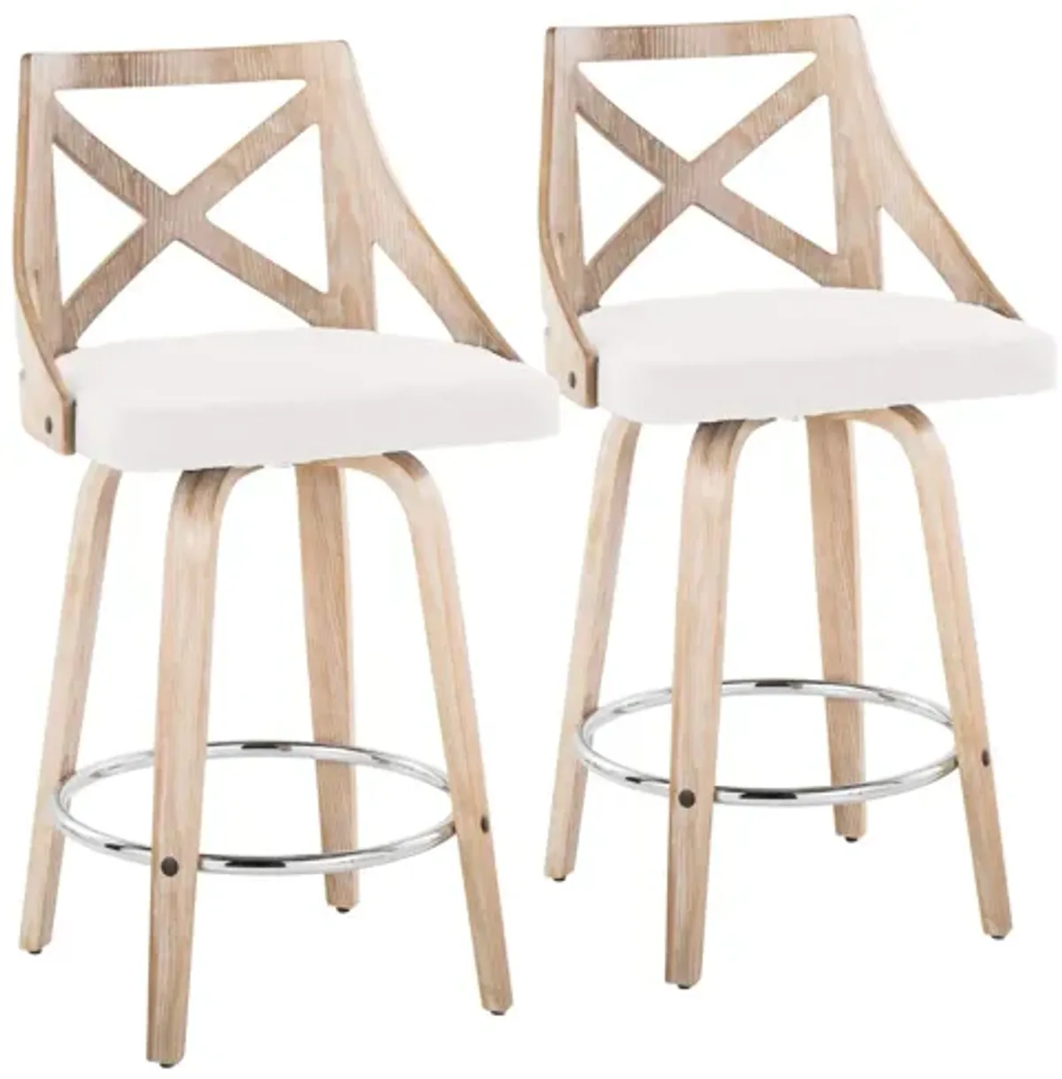 Charlotte 26" Fixed-Height Counter Stool By LumiSource - Set of 2