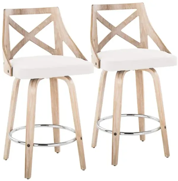 Charlotte 26" Fixed-Height Counter Stool By LumiSource - Set of 2