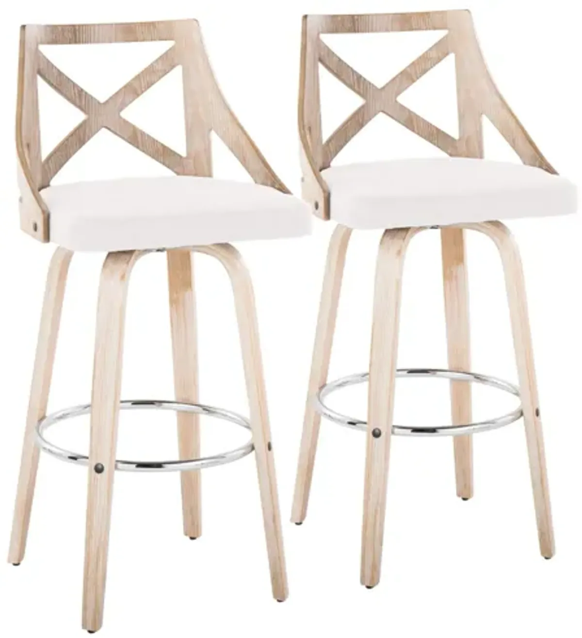 Charlotte 30" Fixed-Height Barstool By LumiSource - Set of 2