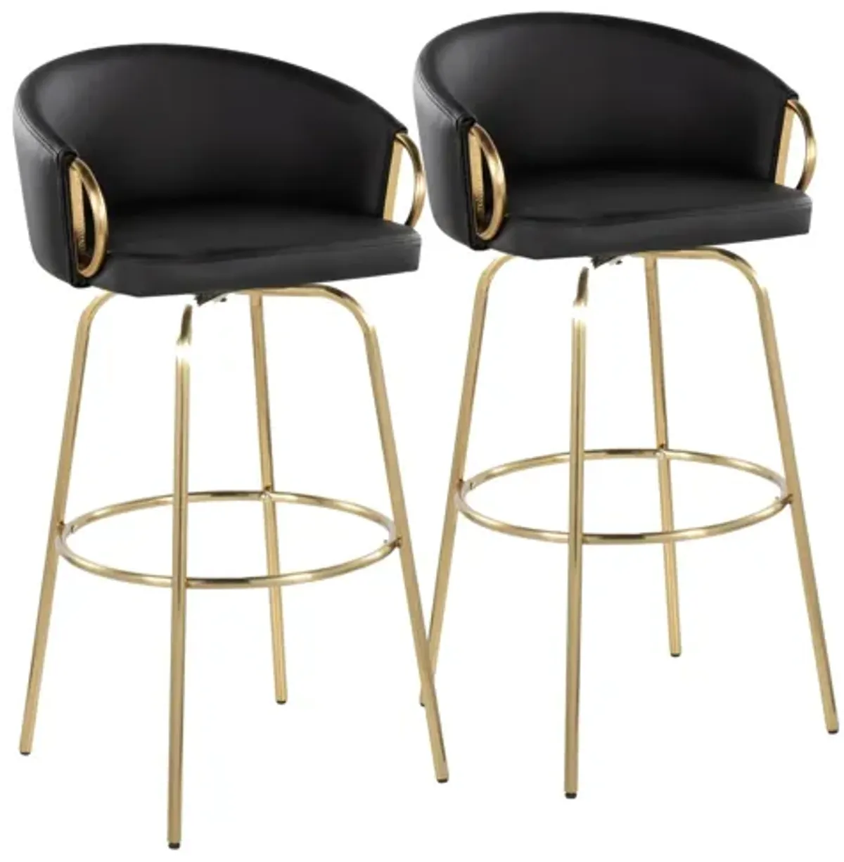 Claire 30" Fixed-Height Barstool By LumiSource - Set of 2