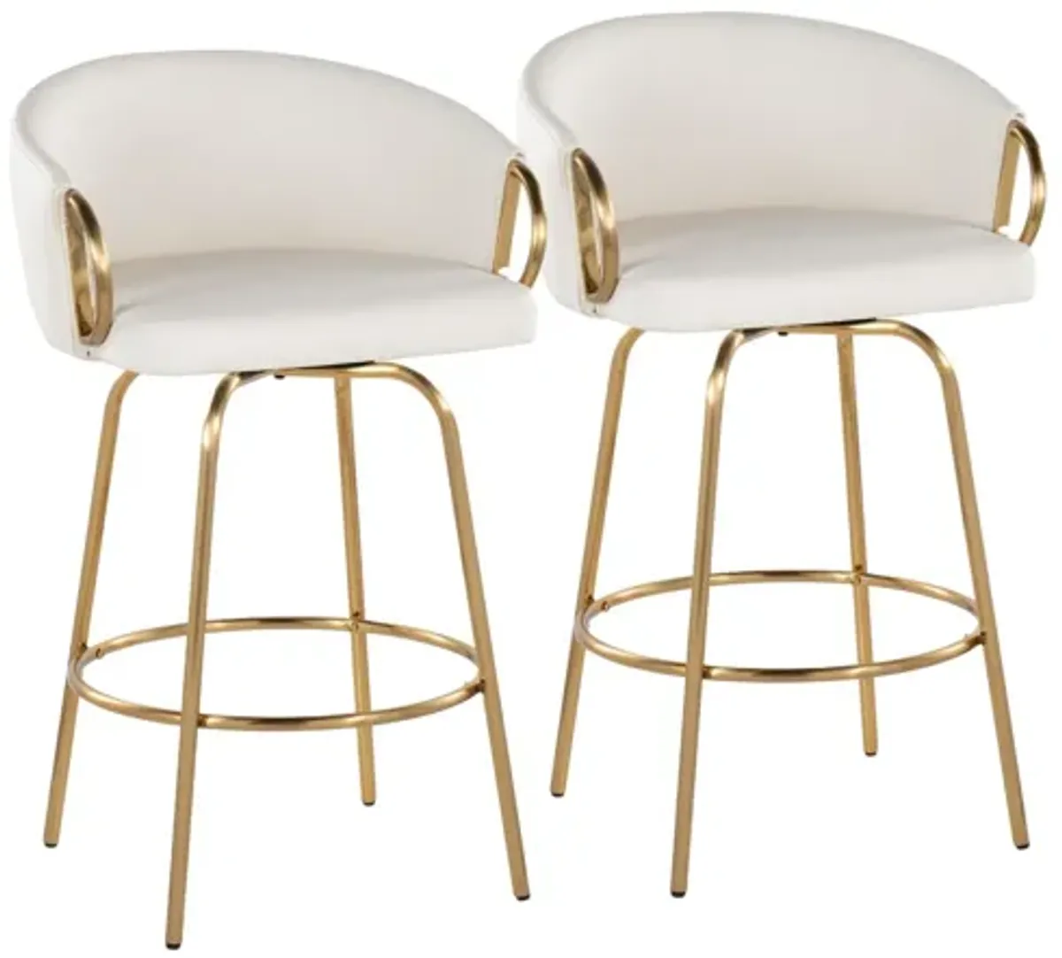 Claire 26" Fixed-Height Counter Stool By LumiSource - Set of 2