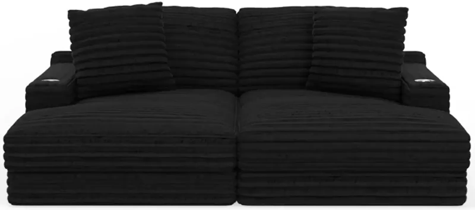 Comfrey Black Double Wide Chaise