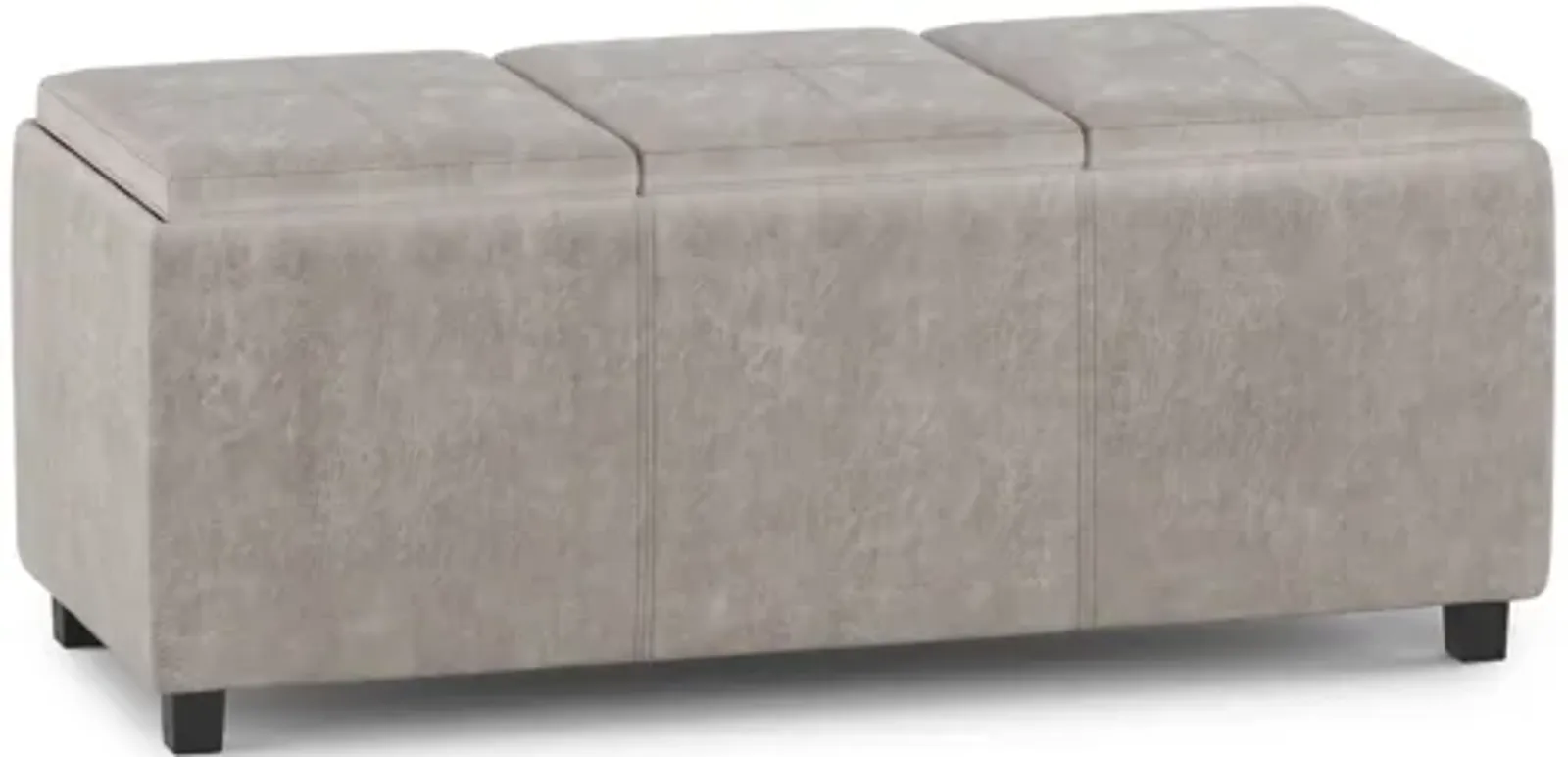 Avalon Distressed Grey Taupe Storage Ottoman