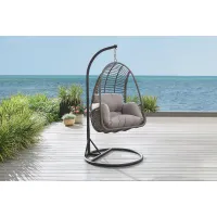 Hanging Basket Grey Patio Egg Chair