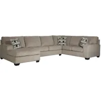 Peyton Platinum 3-Piece Sectional with Left Arm Facing Chaise by Ashley