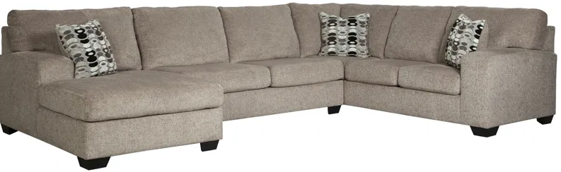 Peyton Platinum 3-Piece Sectional with Left Arm Facing Chaise by Ashley