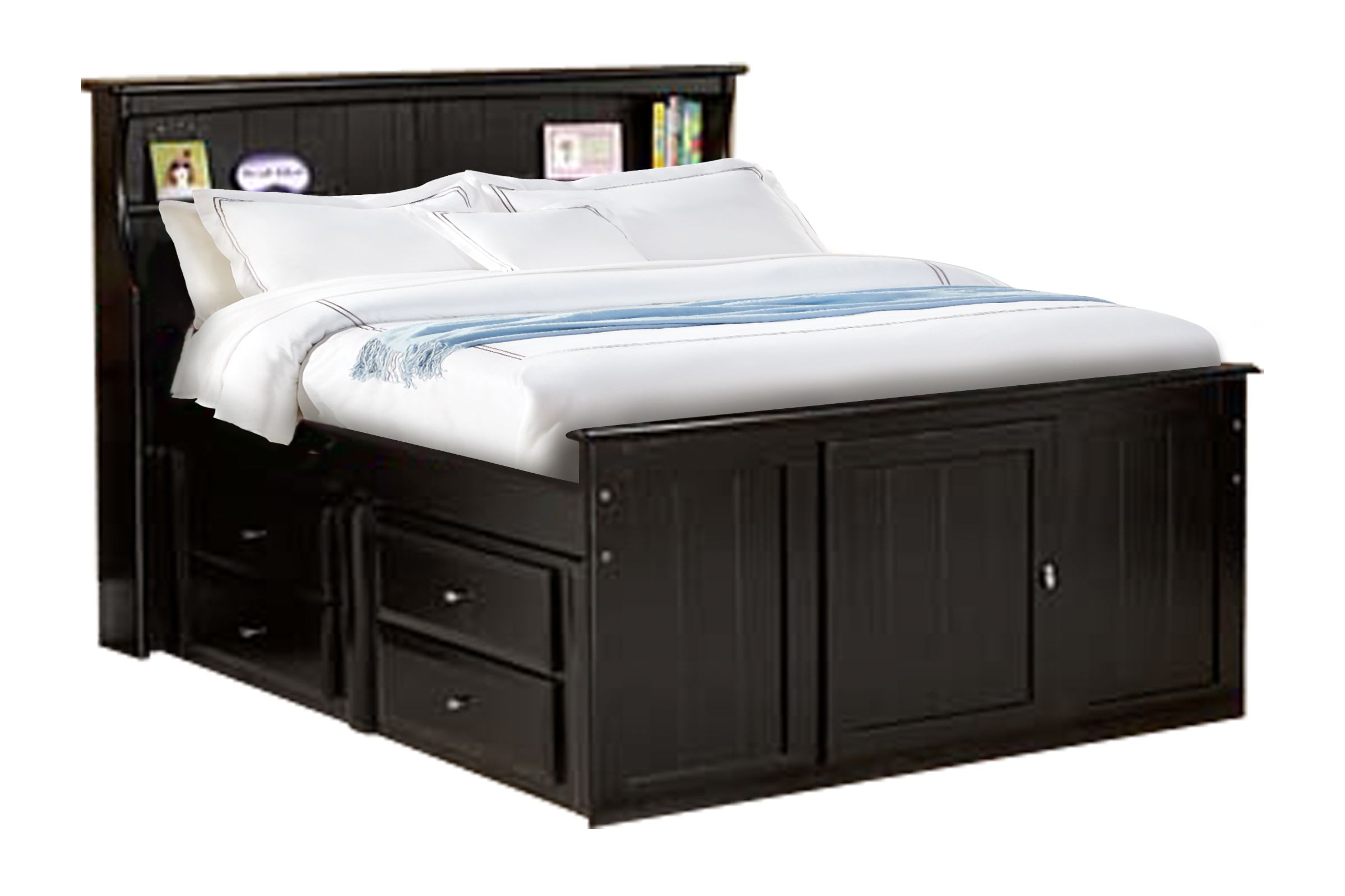 Laguna Black Full Bookcase Bed