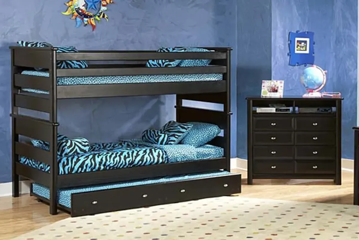 Laguna Black Twin-Over-Twin Bunk Bed