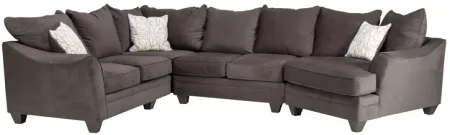 Cosmo 3-Piece Sectional with Right Arm Facing Cuddler Chaise