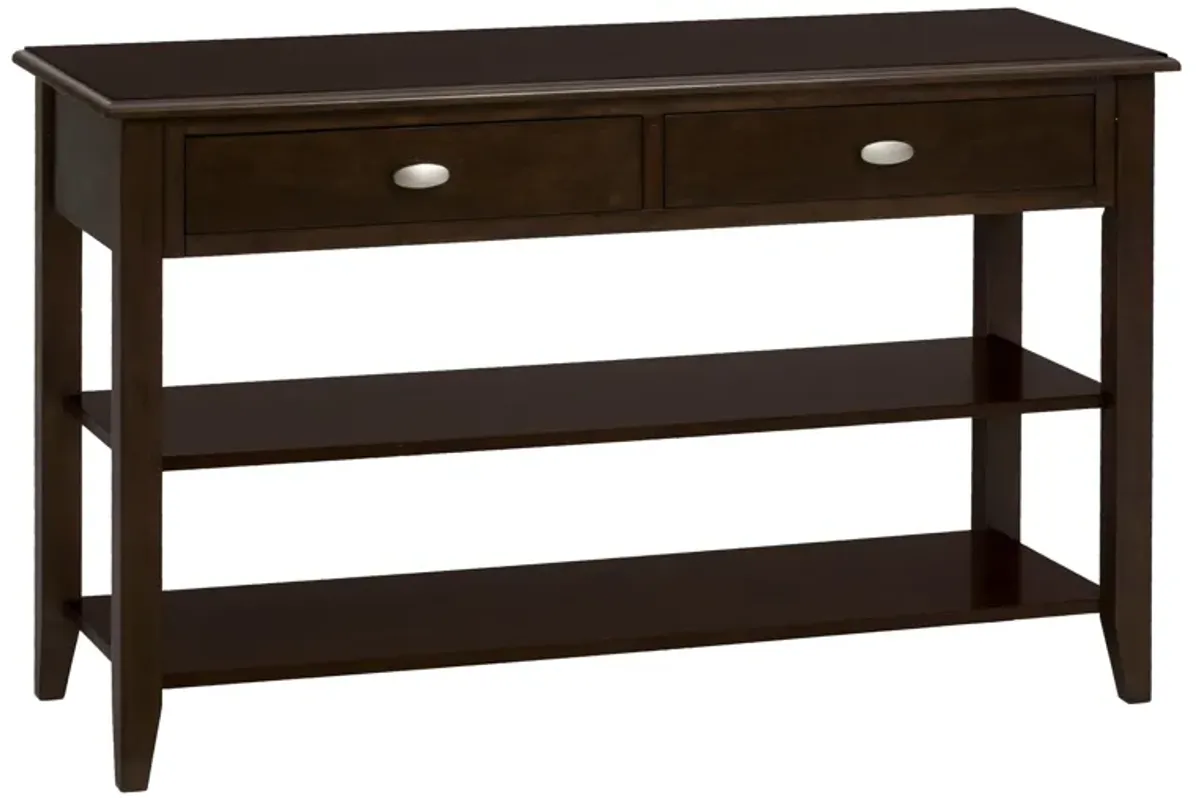 Merlot Sofa Table with Shelves