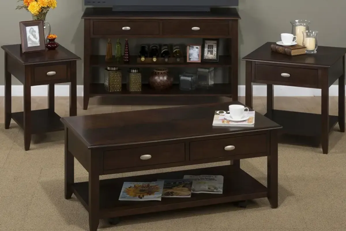 Merlot Sofa Table with Shelves