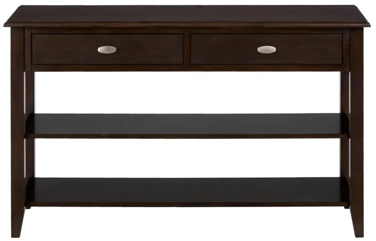 Merlot Sofa Table with Shelves