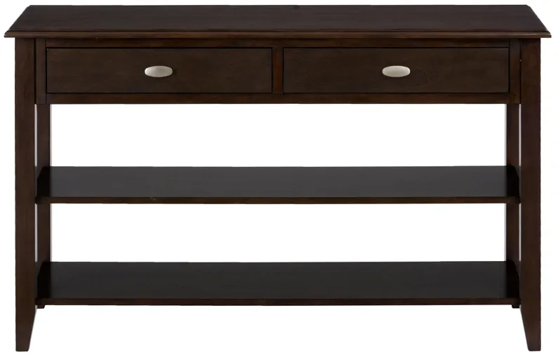 Merlot Sofa Table with Shelves