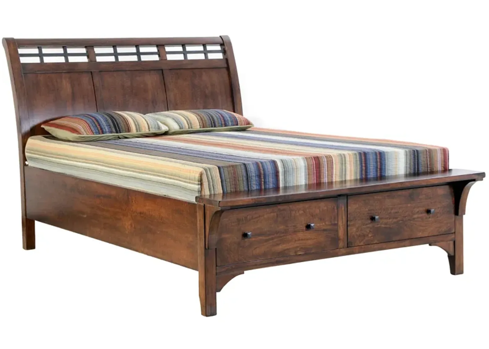 Whistler Solid Mango Queen Storage Bed