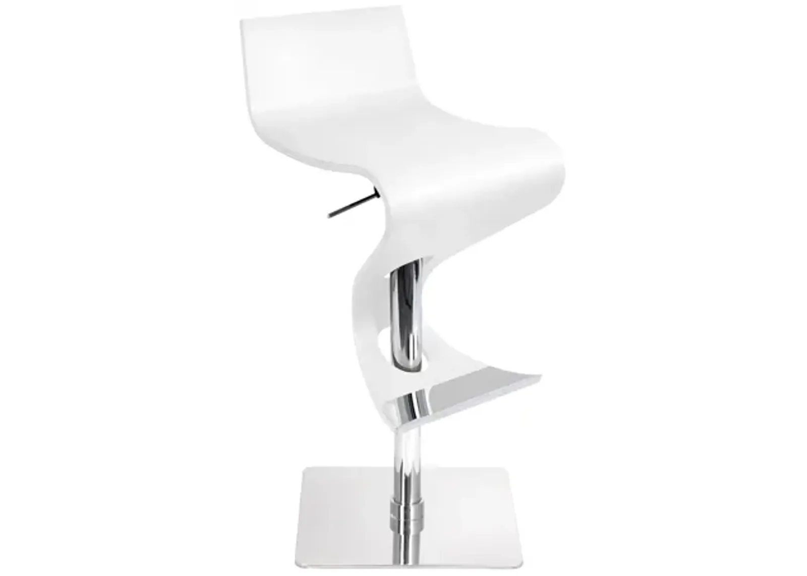 Viva White Bent Wood Bar Stool by LumiSource