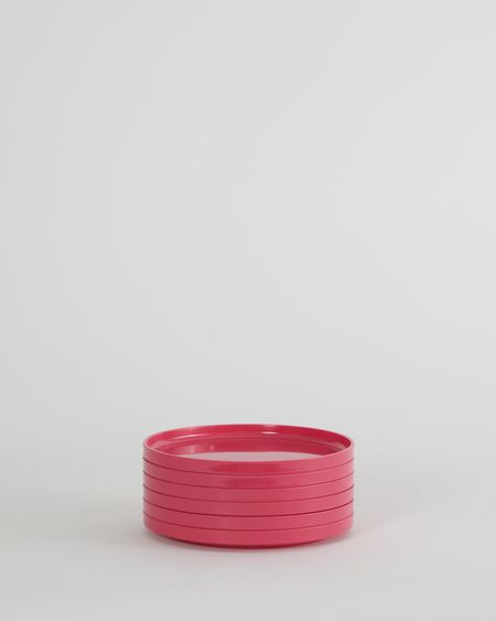 Max Dinnerware - Hellerware - Lella  Massimo Vignelli 7.5" Maxplate - Set of 6 / Pink