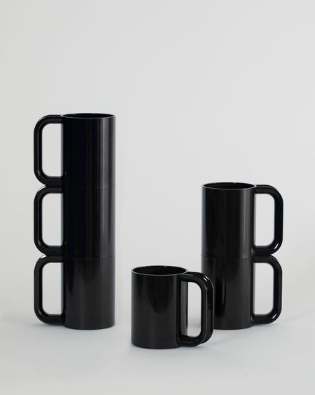 Max Dinnerware - Hellerware - Lella  Massimo Vignelli Maxmug - Set of 6 / Black