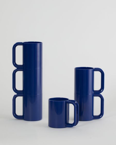 Max Dinnerware - Hellerware - Lella  Massimo Vignelli Maxmug - Set of 6 / Blue