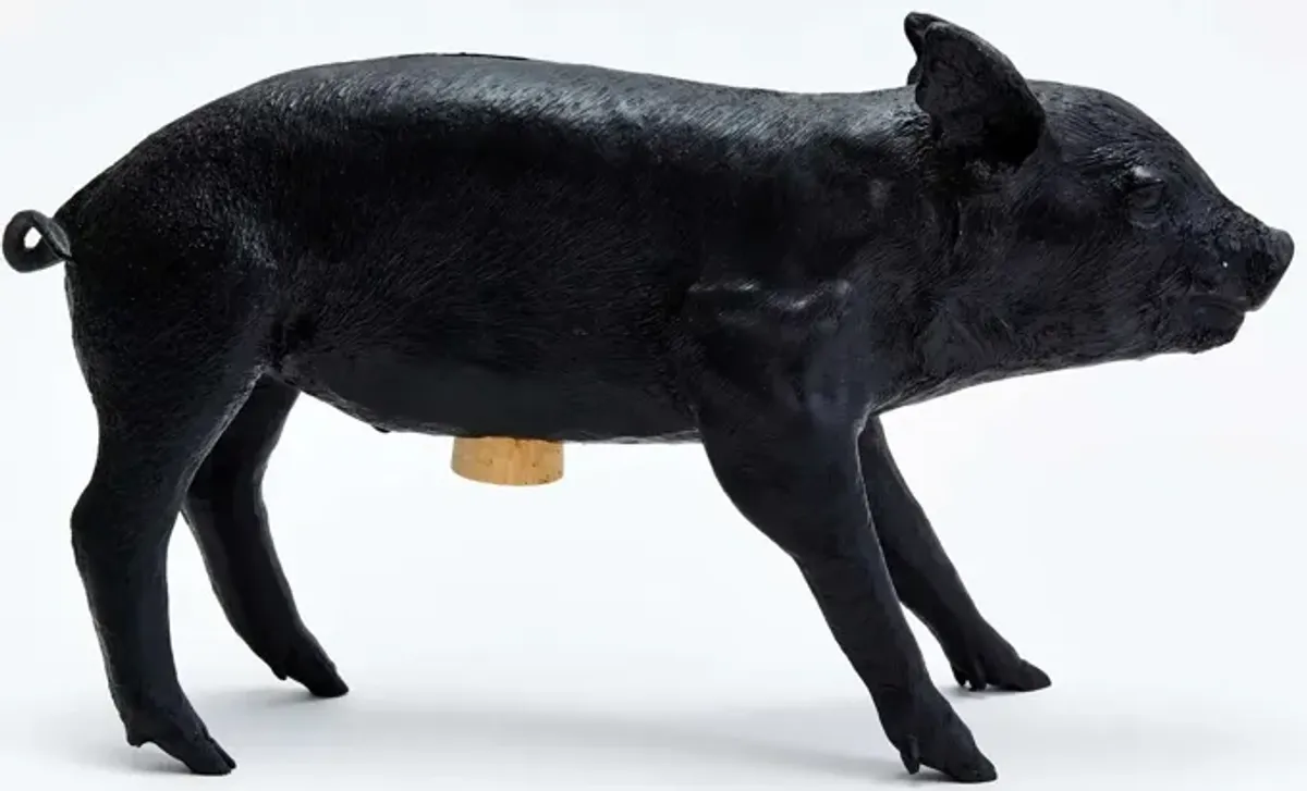 Harry Allen MoMA Chrome Pig Bank - Designer Sculpture - Heller Matte Black