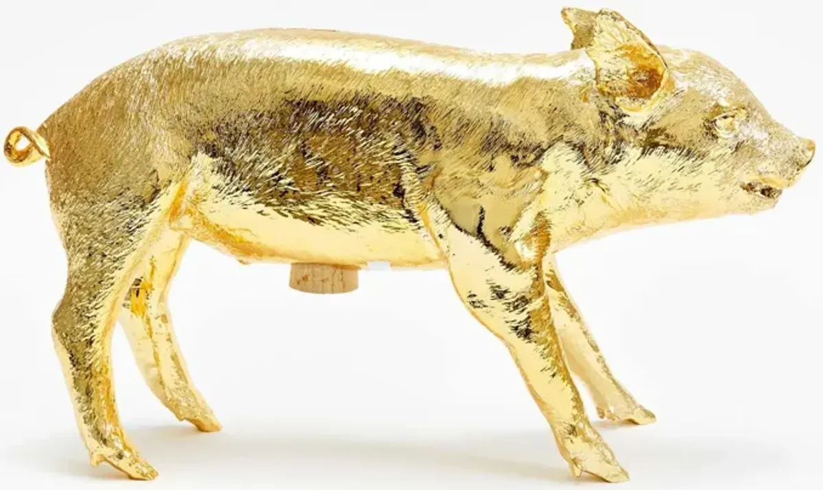 Harry Allen MoMA Chrome Pig Bank - Designer Sculpture - Heller Gold Chrome