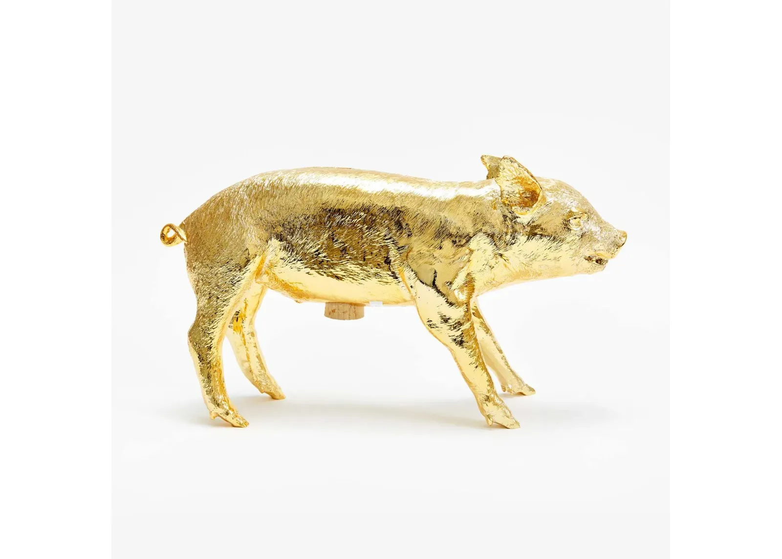 Harry Allen MoMA Chrome Pig Bank - Designer Sculpture - Heller Gold Chrome